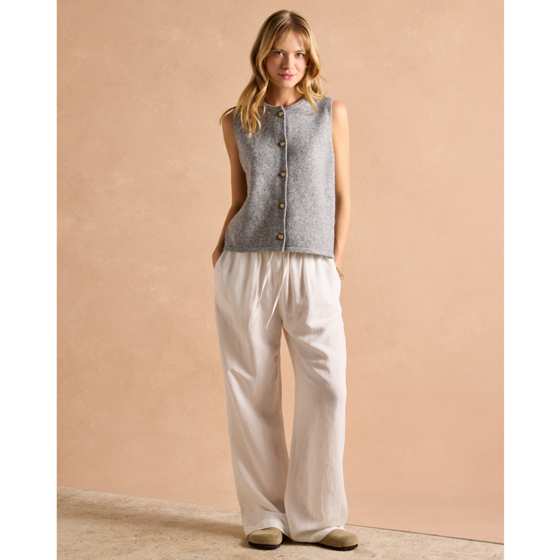 Joules Ladies Holly Button Through Knitted Vest - Grey-3