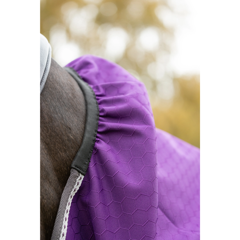 Hy Equestrian DefenceX Shield 0g Turnout Rug with Detachable Neck - Purple-6