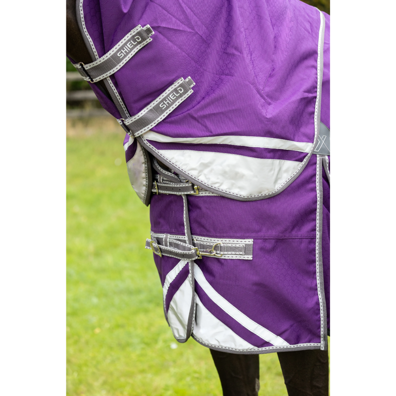 Hy DefenceX Shield 100g Turnout Rug with Detachable Neck - Purple-5