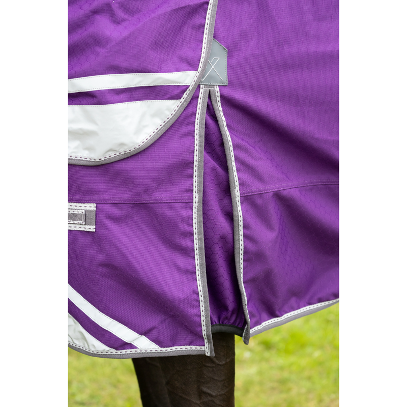 Hy Equestrian DefenceX Shield 0g Turnout Rug with Detachable Neck - Purple-3