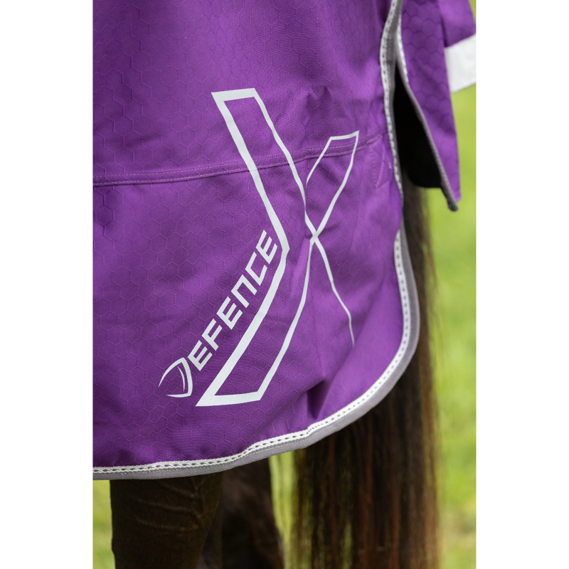 Hy DefenceX Shield 100g Turnout Rug with Detachable Neck - Purple-2