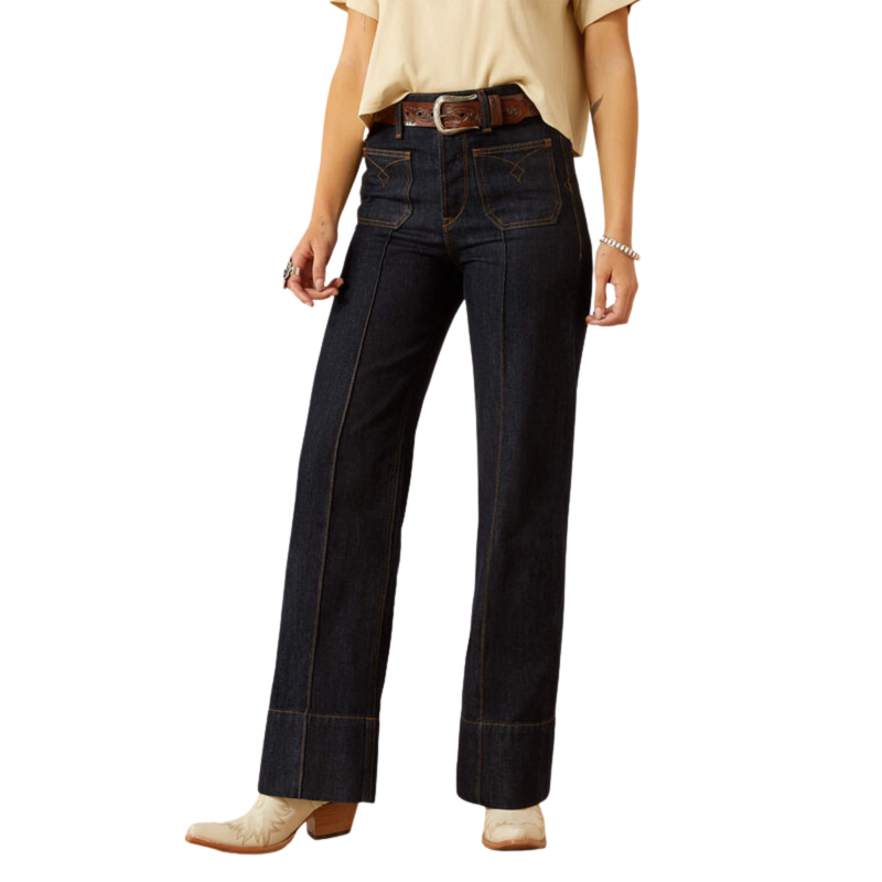 Ariat Women's Ultra High Rise Western Wide Leg Jean - Rinse