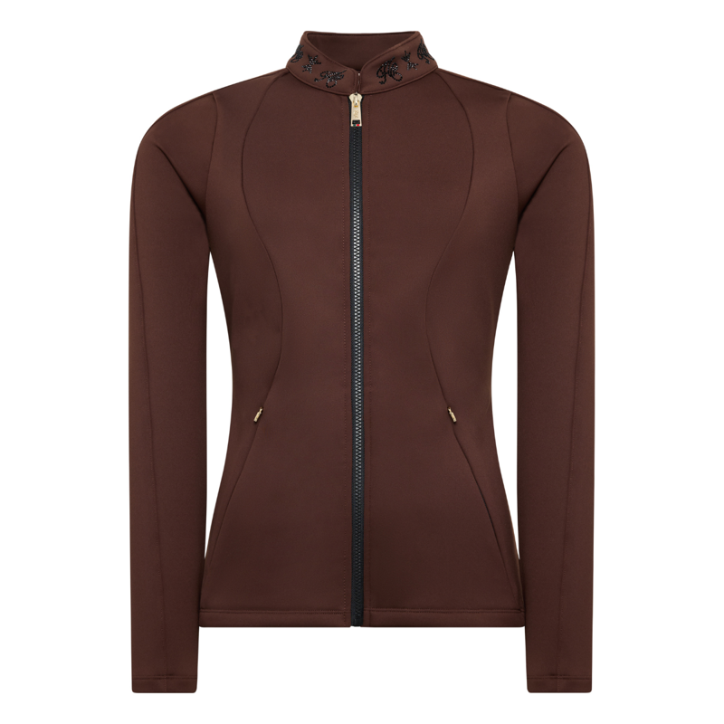 Holland Cooper Crystal Zip Jacket - Walnut-5