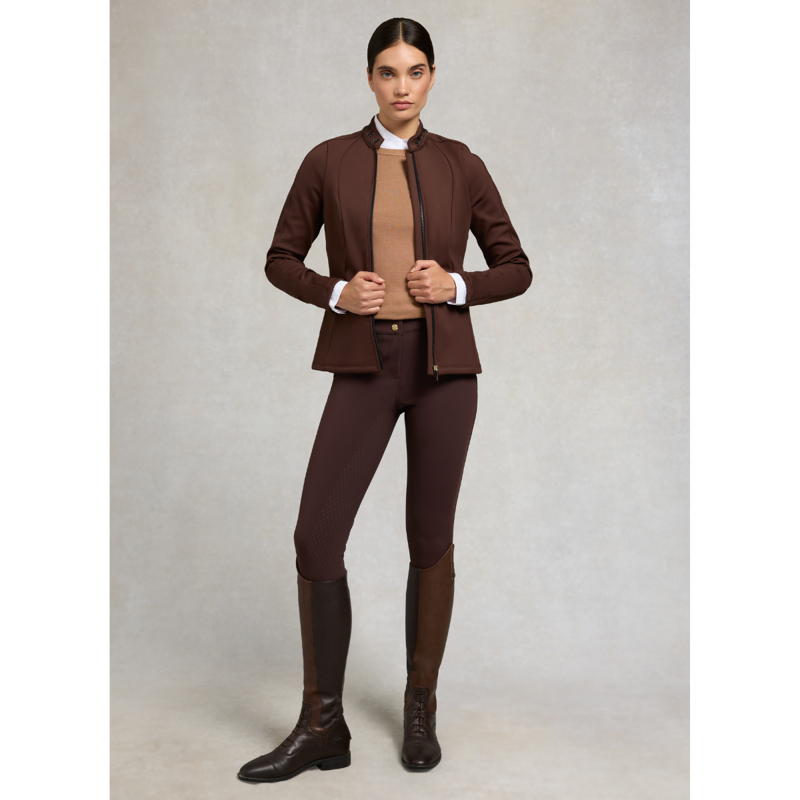 Holland Cooper Crystal Zip Jacket - Walnut-4