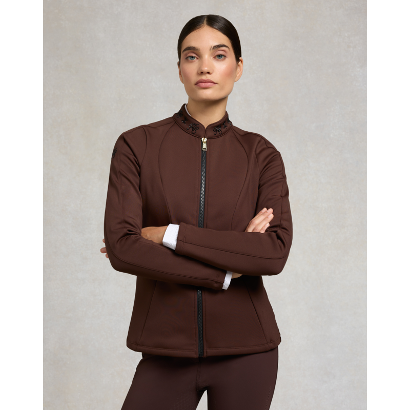 Holland Cooper Crystal Zip Jacket - Walnut-3