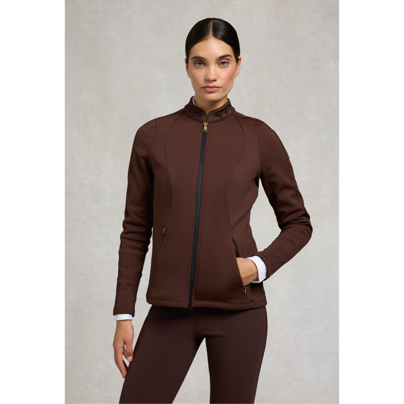 Holland Cooper Crystal Zip Jacket - Walnut
