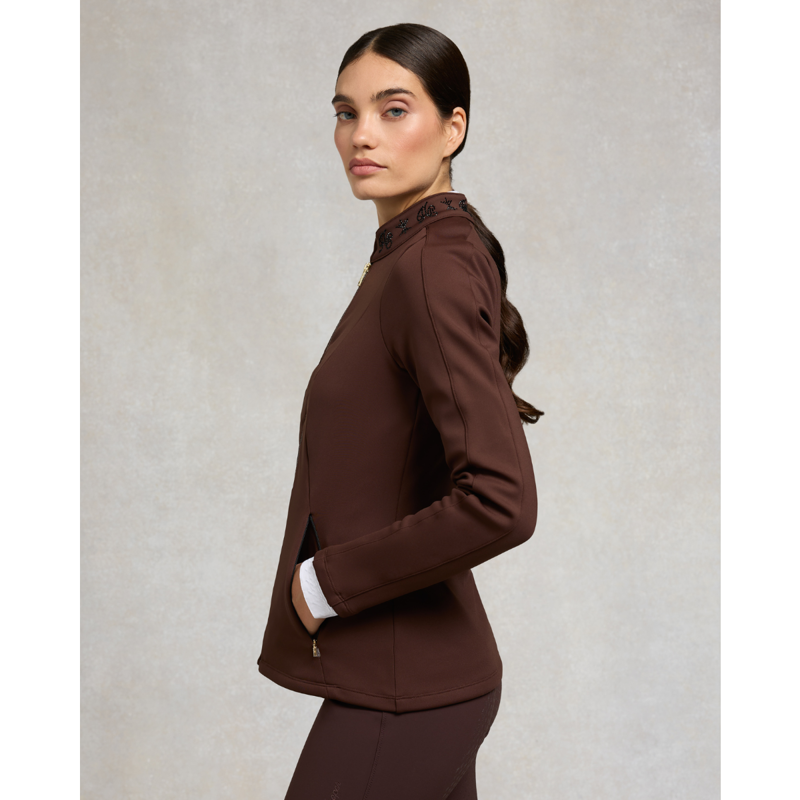 Holland Cooper Crystal Zip Jacket - Walnut-1