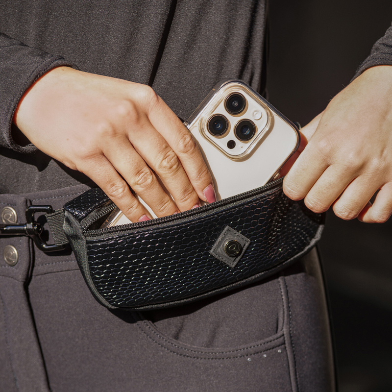 QHP Clip On Waist Bag Croco - Black-2