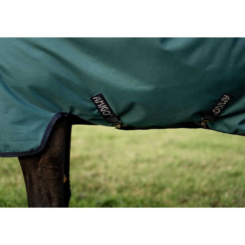 Horseware Amigo Ripstop 900D 100g Turnout Rug - Dynasty Green/Navy/Silver-3