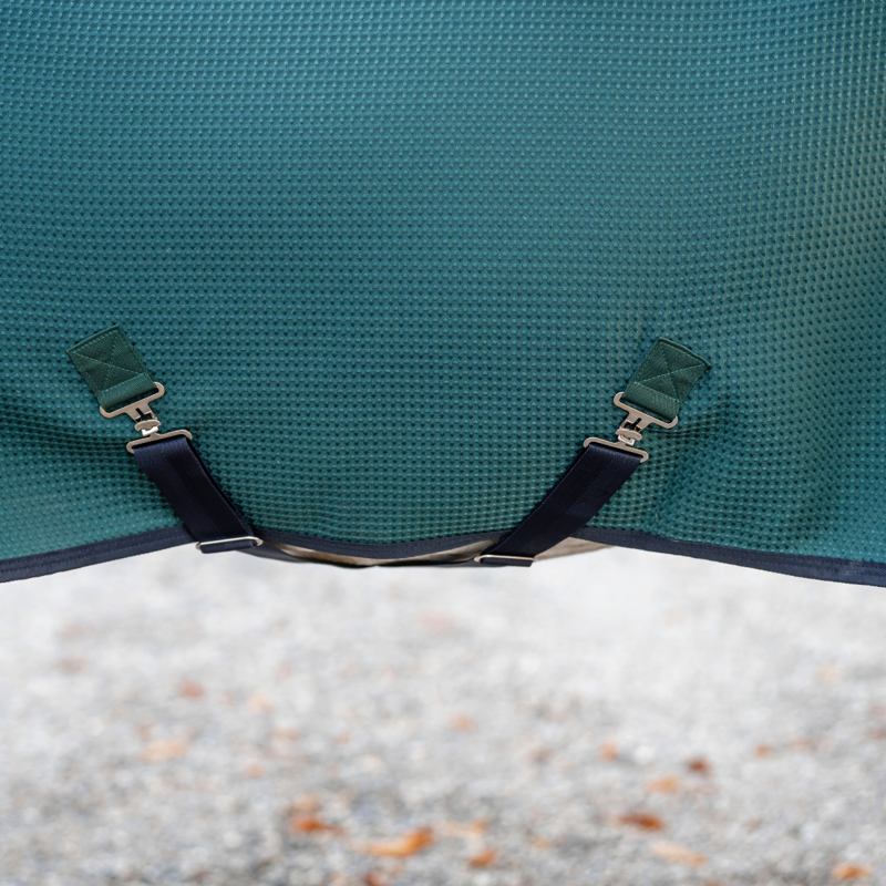 Horseware Rambo Techni Waffle Cooler Rug - Dynasty Green/Navy Silver-6