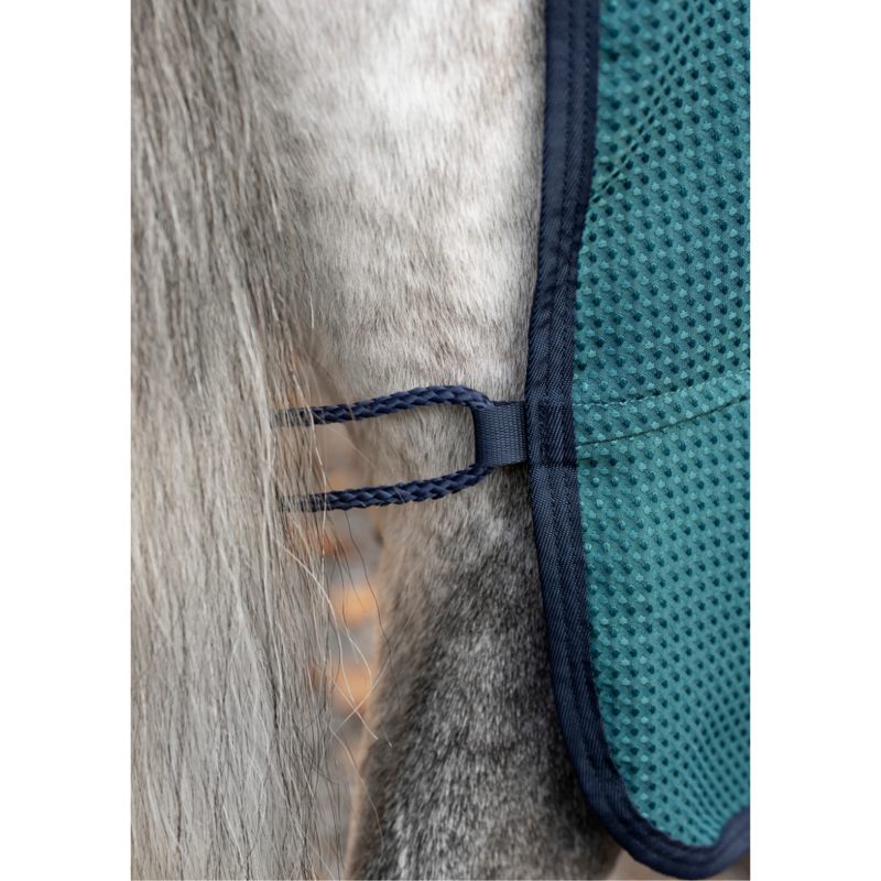 Horseware Rambo Techni Waffle Cooler Rug - Dynasty Green/Navy Silver-5