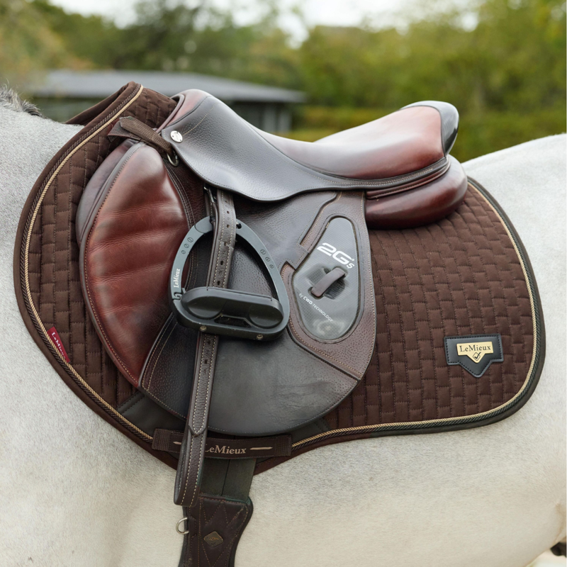 LeMieux Puissance Suede Close Contact Square - Brown-1