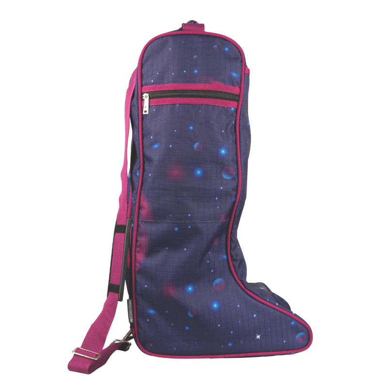Hy Equestrian Out of this World Boot Bag - Navy/Magenta