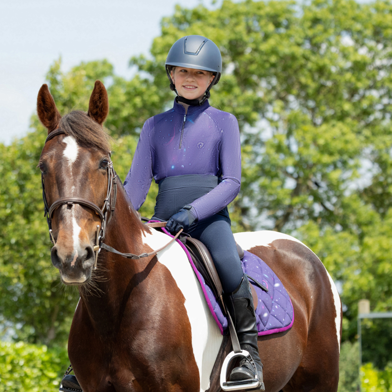 Hy Equestrian Out of this World Saddle Pad - Navy/Magenta-1