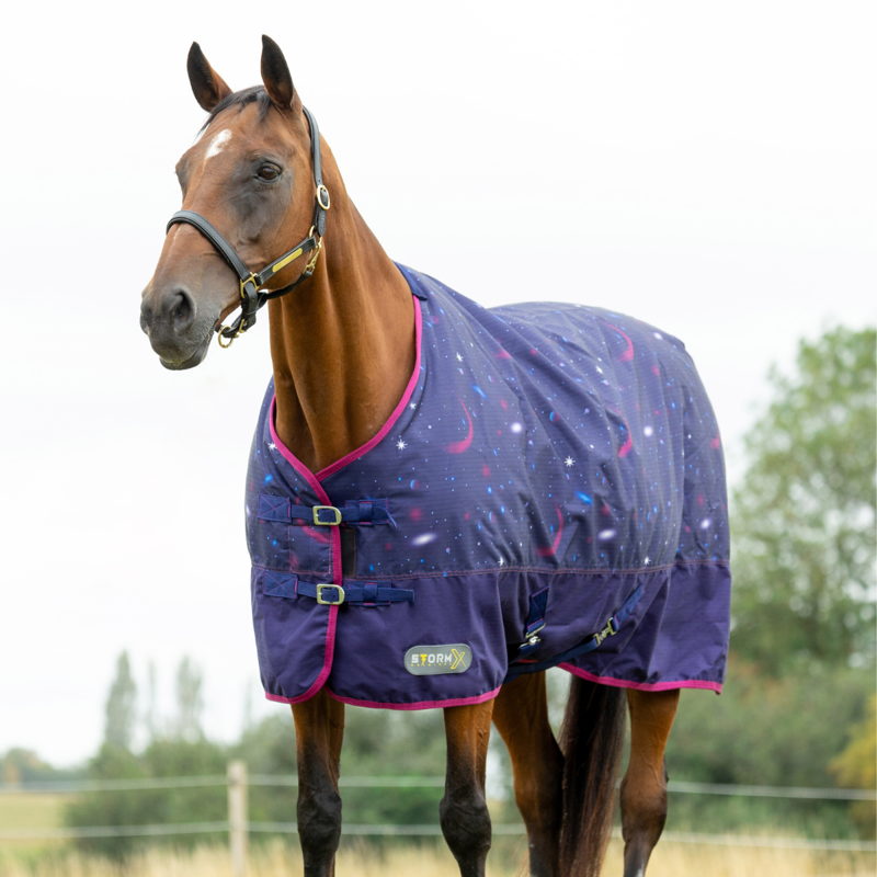 Hy StormX Original Out of this World 100 Turnout Rug - Navy/Magenta-1
