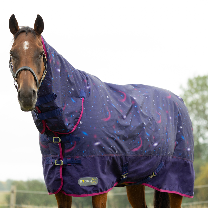 Hy StormX Original Out of this World 200 Combi Turnout Rug - Navy/Magenta-1