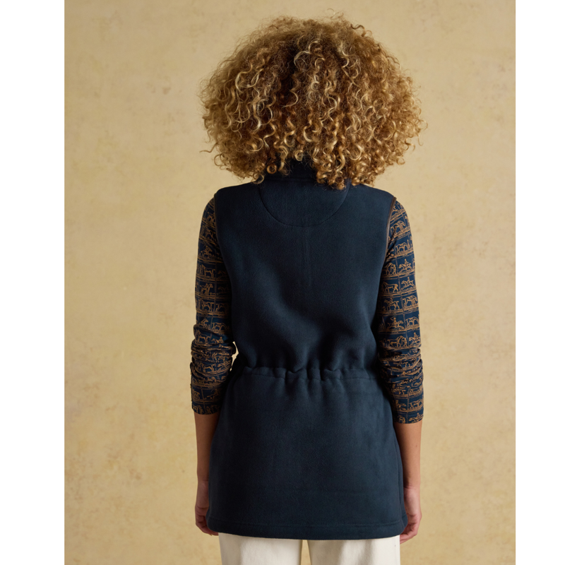 Joules Ladies Heritage Longline Fleece Gilet - Navy Blue-8