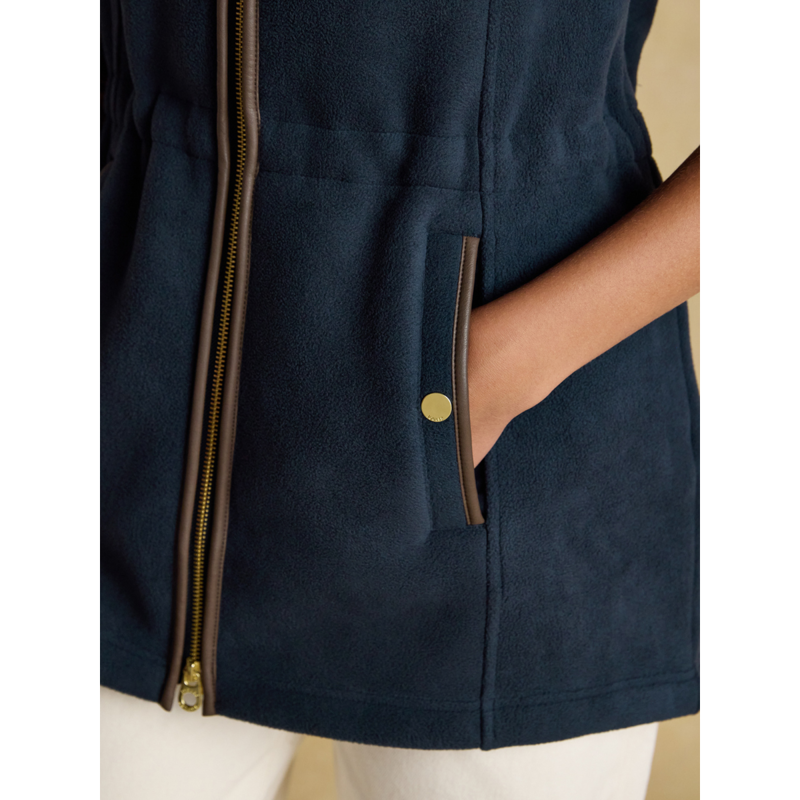 Joules Ladies Heritage Longline Fleece Gilet - Navy Blue-4