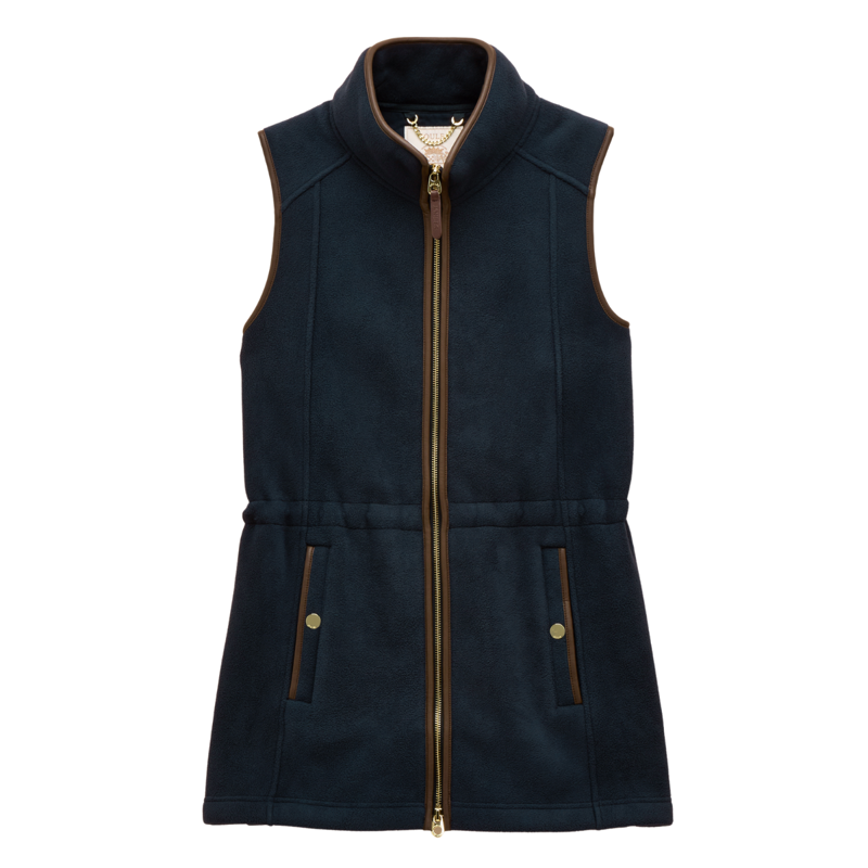 Joules Ladies Heritage Longline Fleece Gilet - Navy Blue