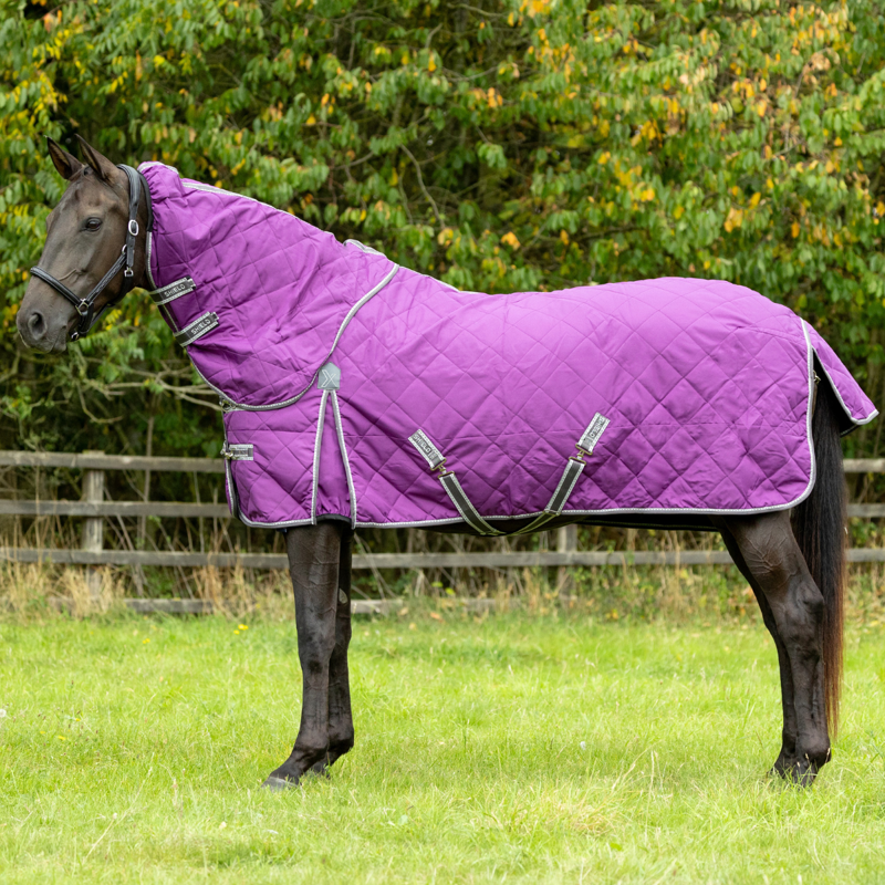 Hy Equestrian DefenceX Shield 100g Stable Rug with Detachable Neck - Purple