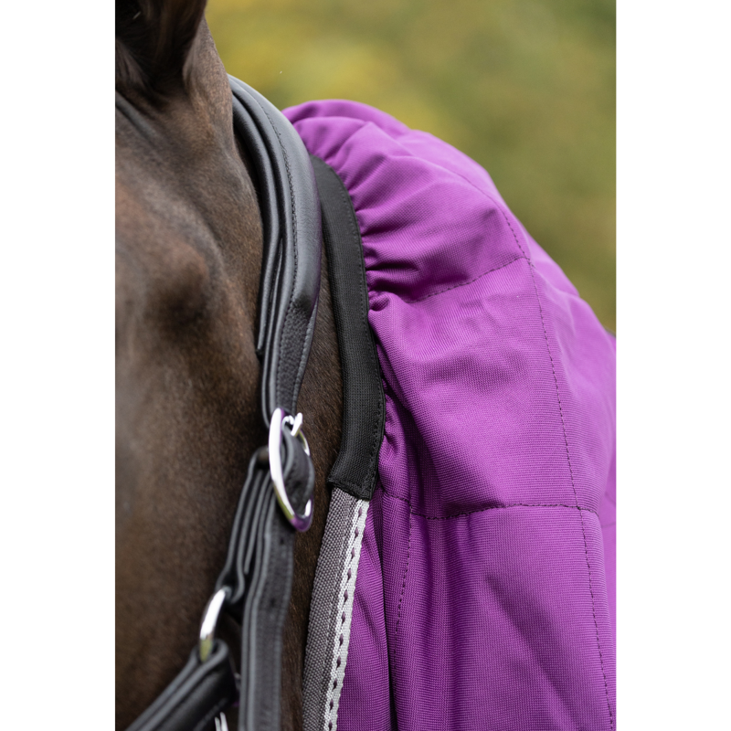 Hy Equestrian DefenceX Shield 100g Stable Rug with Detachable Neck - Purple-3