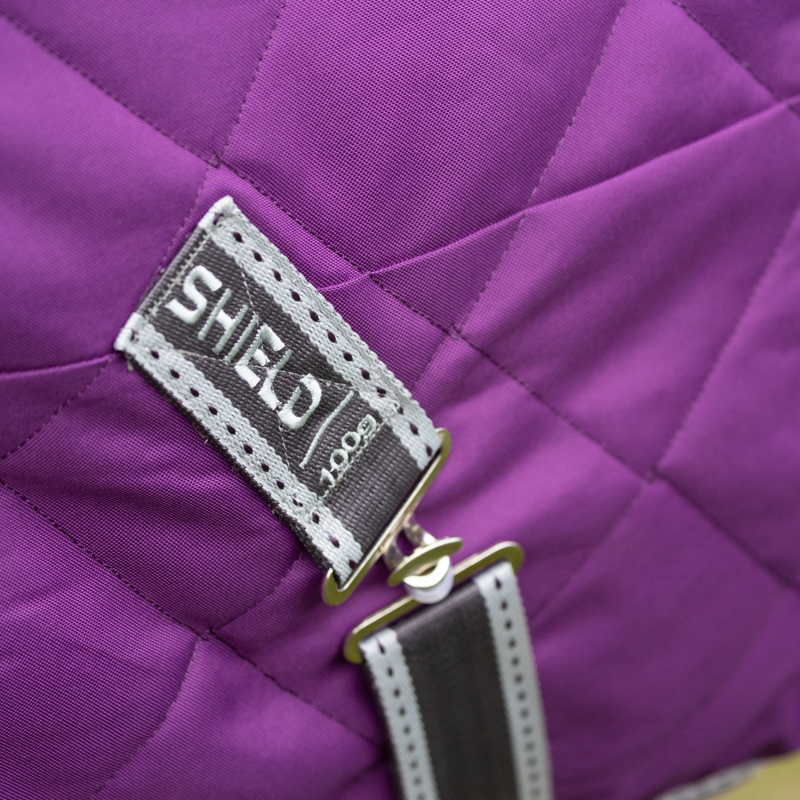 Hy Equestrian DefenceX Shield 100g Stable Rug with Detachable Neck - Purple-4