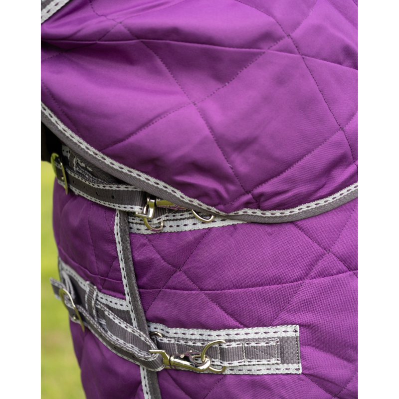 Hy Equestrian DefenceX Shield 100g Stable Rug with Detachable Neck - Purple-5