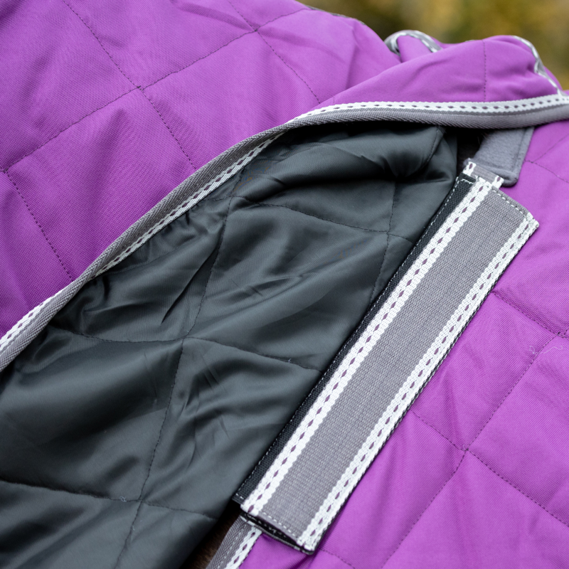 Hy Equestrian DefenceX Shield 100g Stable Rug with Detachable Neck - Purple-7