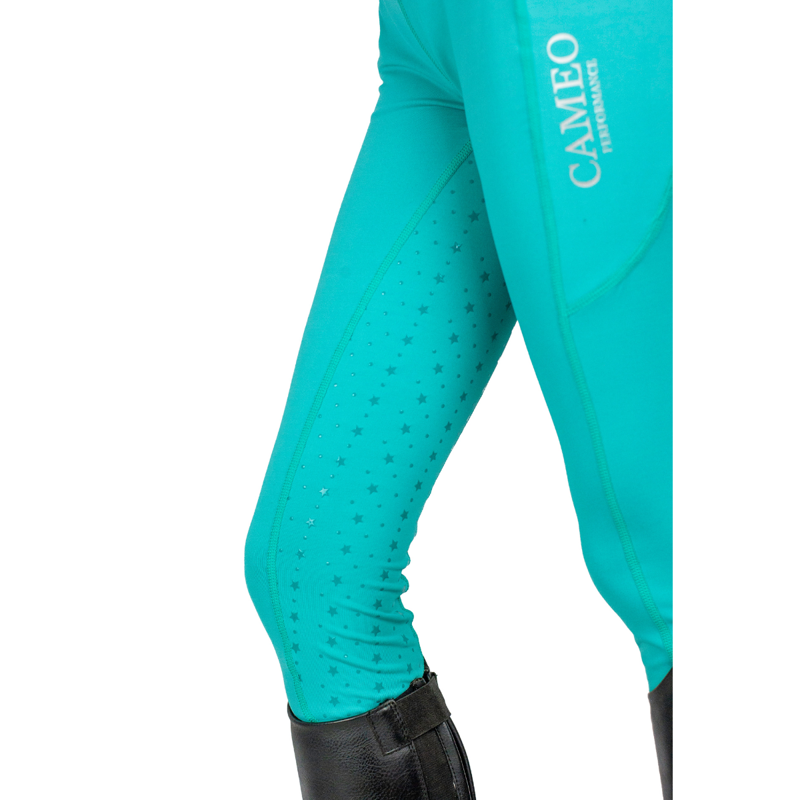 Cameo Junior Performance Riding Tights - Turquoise-4