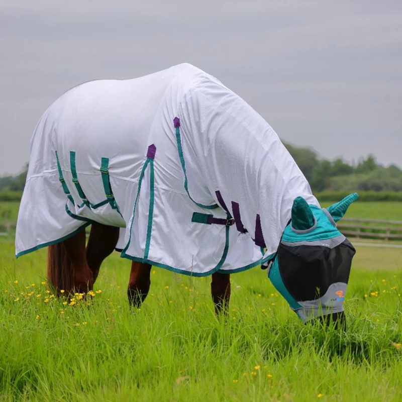 Shires Highlander Plus Fly Sheet Combo Rug - White-1