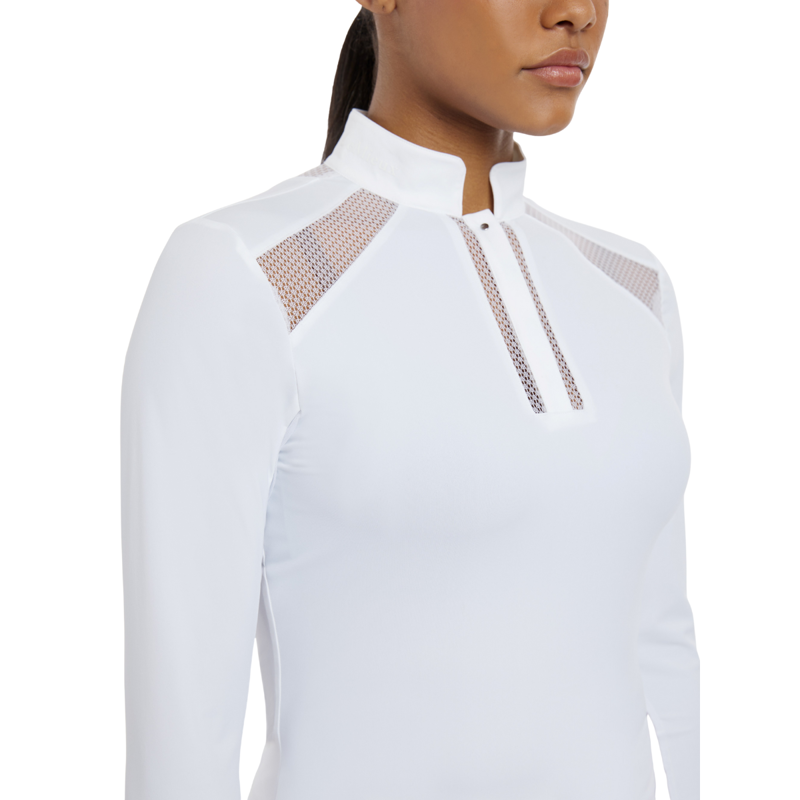 LeMieux Ladies Camille Long Sleeve Show Shirt - White-3