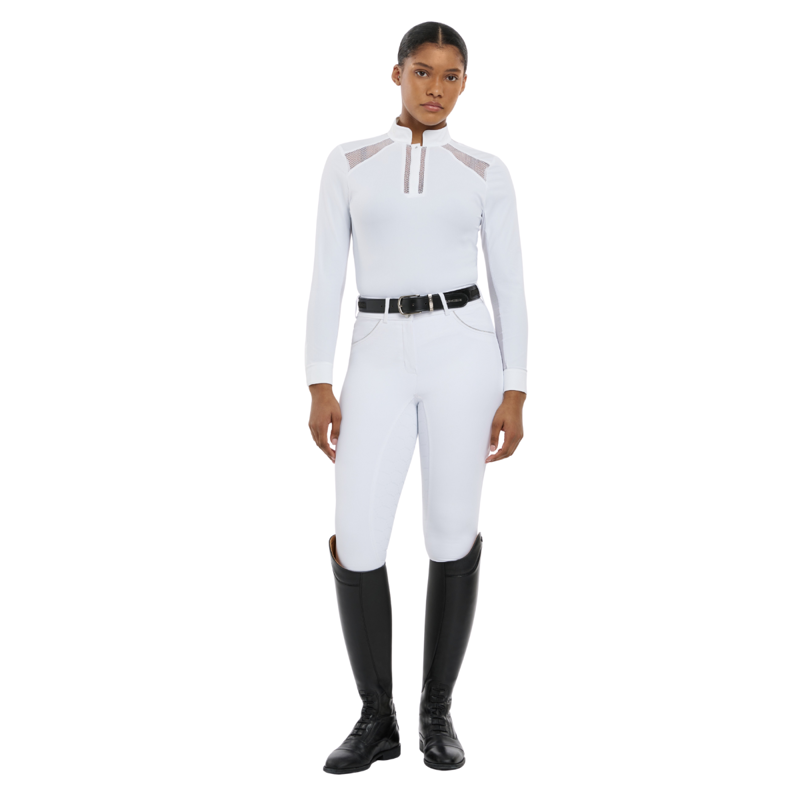 LeMieux Ladies Camille Long Sleeve Show Shirt - White-1