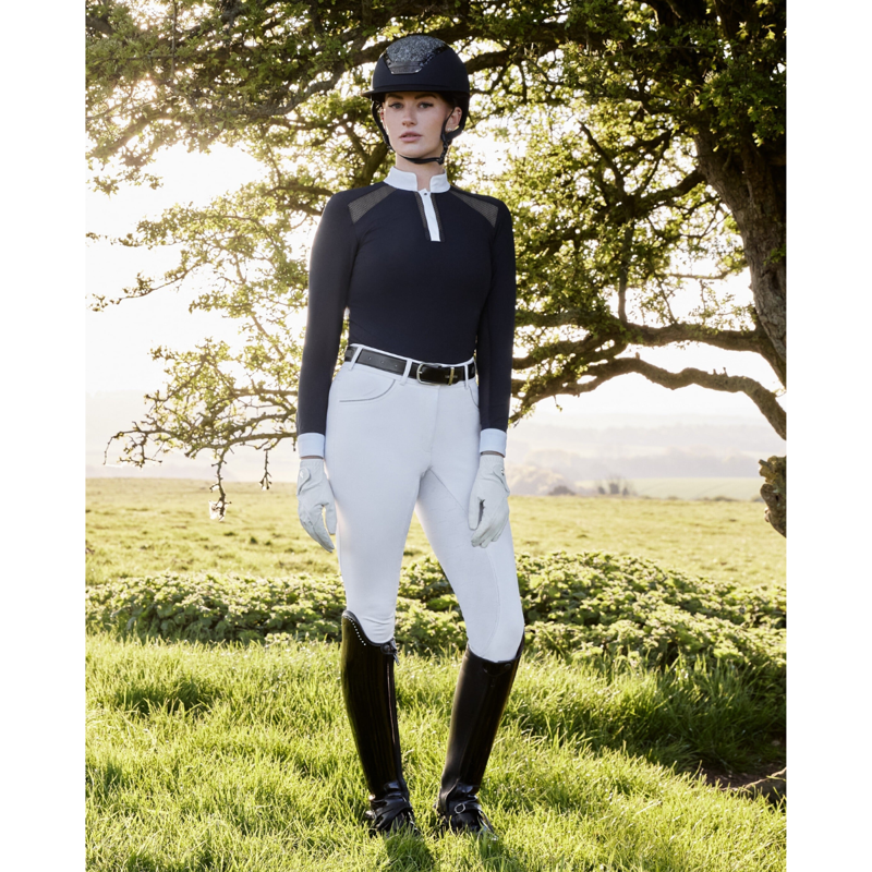 LeMieux Ladies Camille Long Sleeve Show Shirt - Navy-5