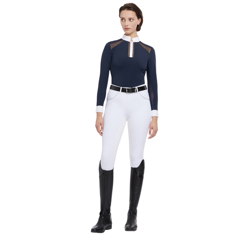 LeMieux Ladies Camille Long Sleeve Show Shirt - Navy-3