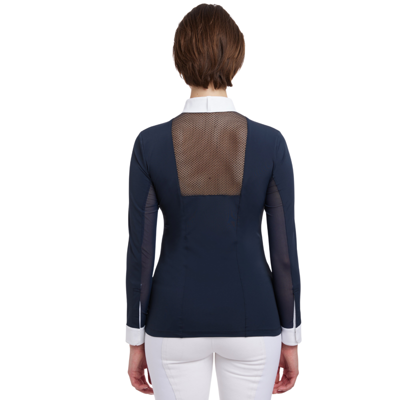 LeMieux Ladies Camille Long Sleeve Show Shirt - Navy-1
