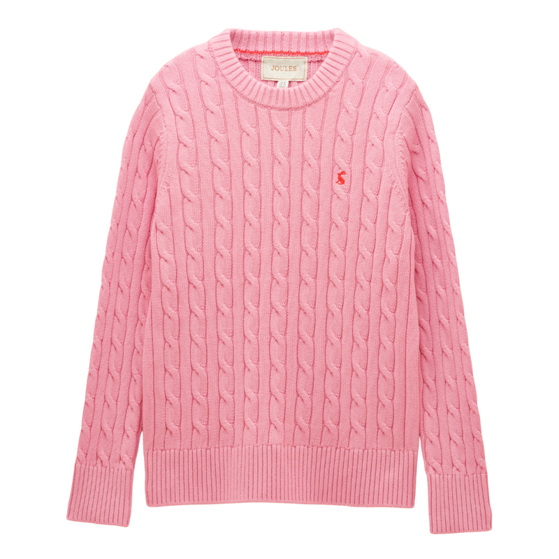 Joules Ladies Classic Cable Jumper - Pink