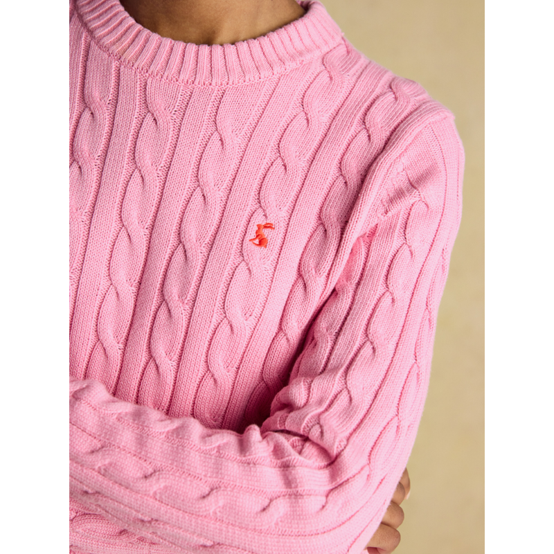 Joules Ladies Classic Cable Jumper - Pink-6
