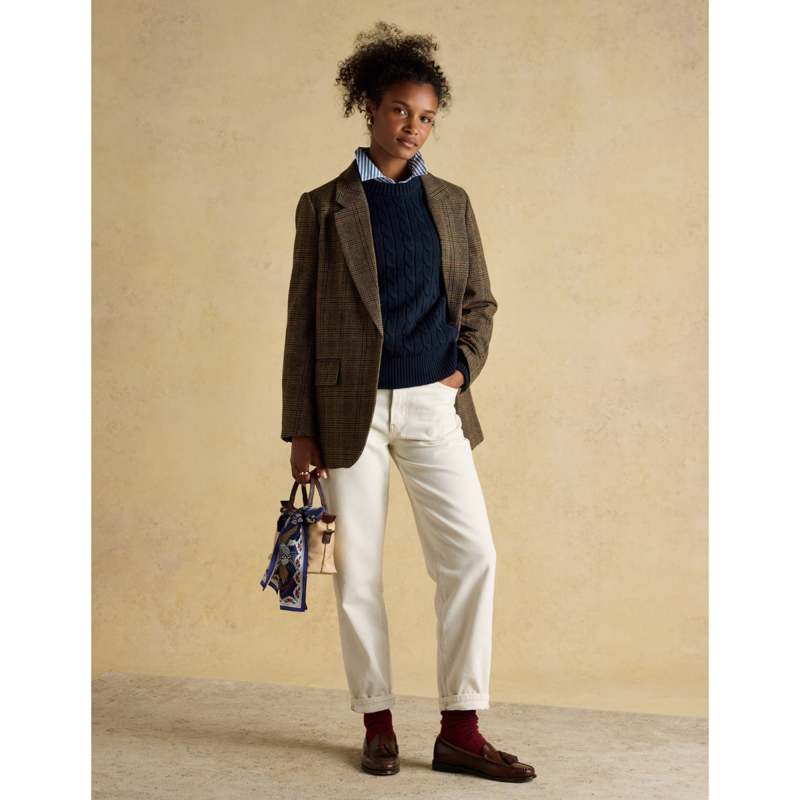Joules Ladies Classic Cable Jumper - Navy-5