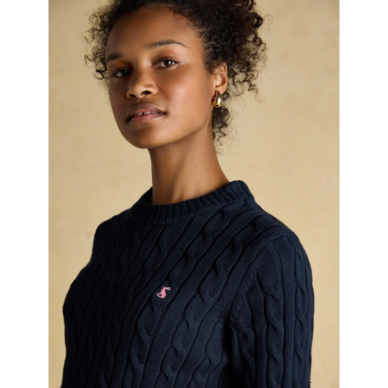 Joules Ladies Classic Cable Jumper - Navy-3
