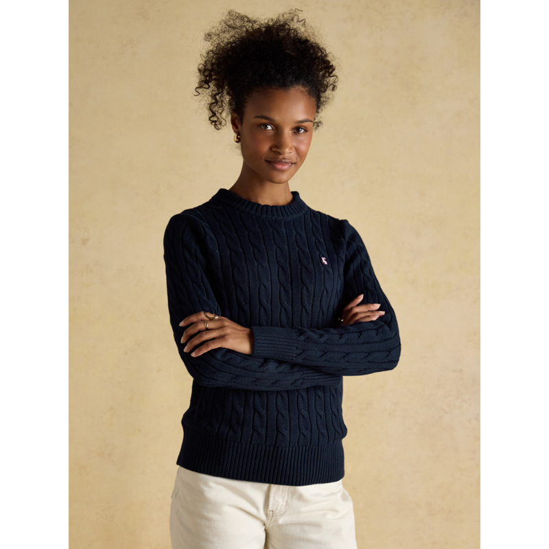 Joules Ladies Classic Cable Jumper - Navy-1
