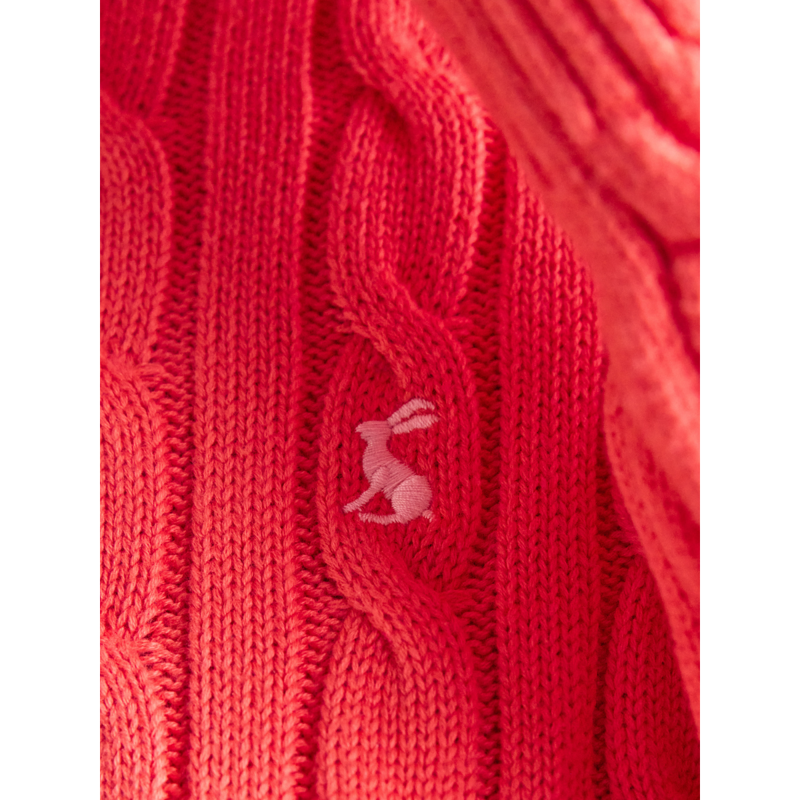 Joules Ladies Classic Cable Jumper - Red-9