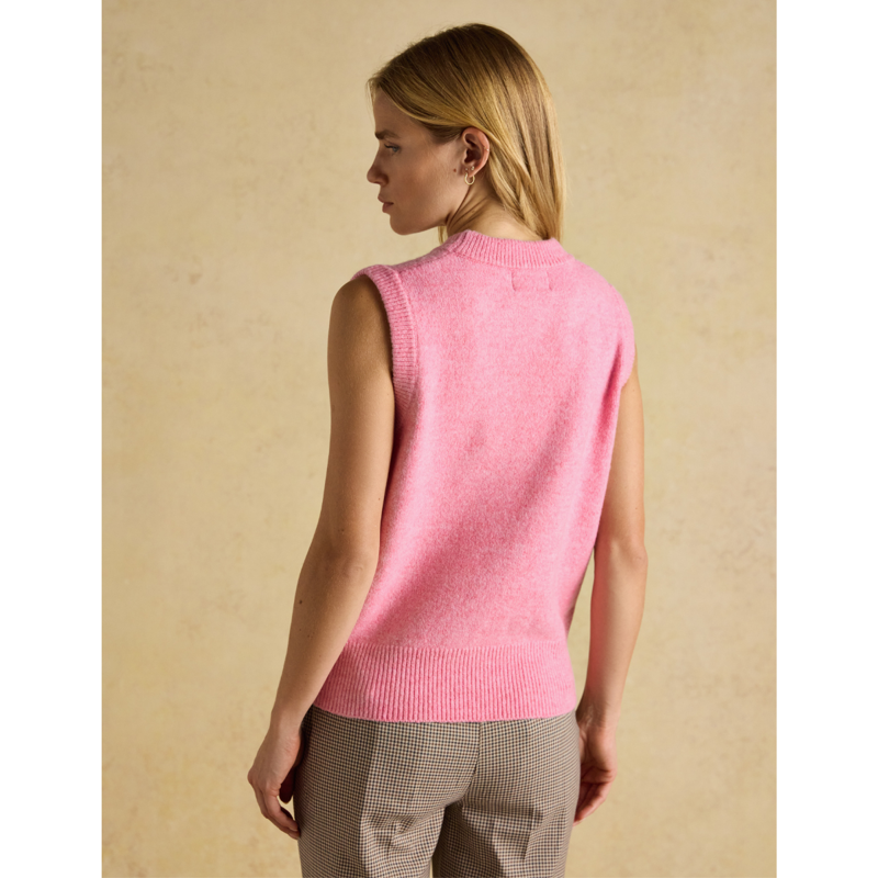 Joules Ladies Holly Knitted Crew Neck Vest - Pink-2