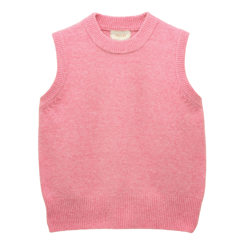 Joules Ladies Holly Knitted Crew Neck Vest - Pink