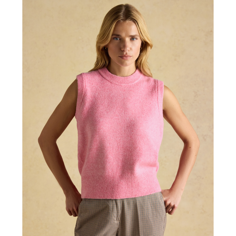 Joules Ladies Holly Knitted Crew Neck Vest - Pink-1