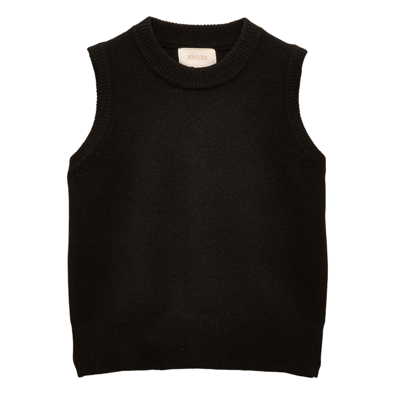 Joules Ladies Holly Knitted Crew Neck Vest - Black