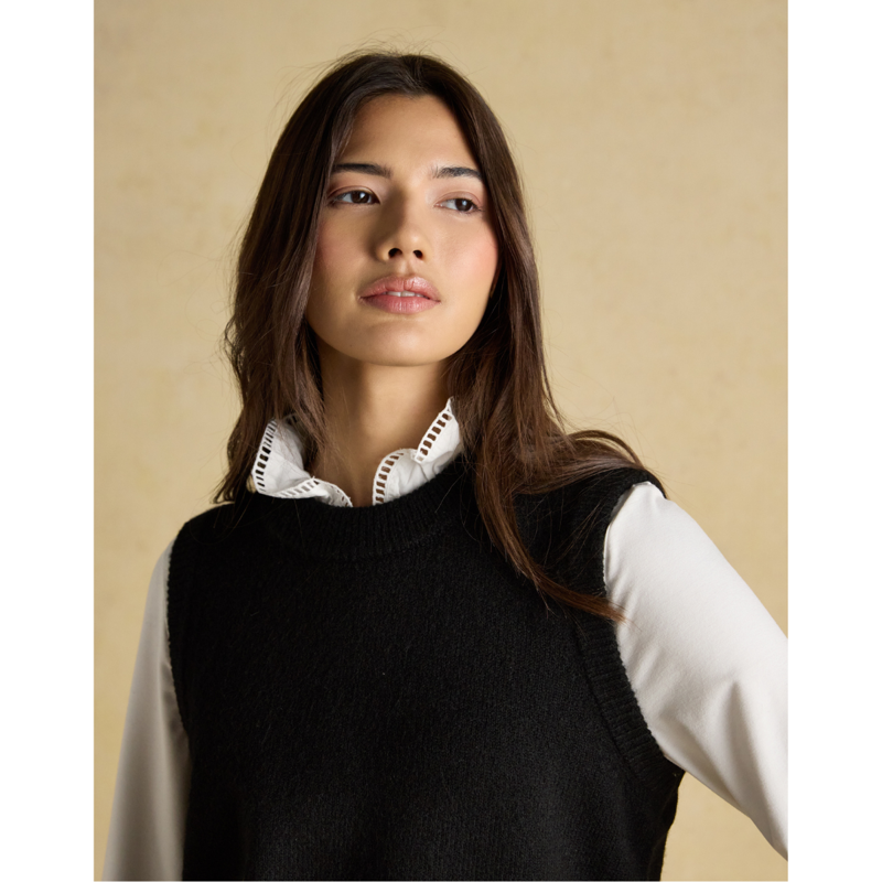 Joules Ladies Holly Knitted Crew Neck Vest - Black-5