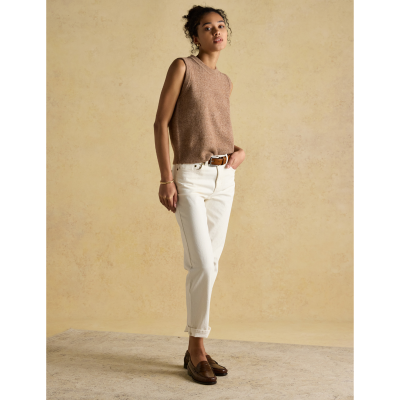 Joules Ladies Holly Knitted Crew Neck Vest - Tan-6
