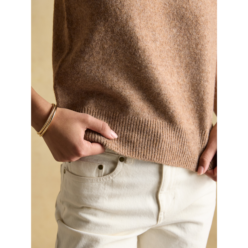 Joules Ladies Holly Knitted Crew Neck Vest - Tan-3
