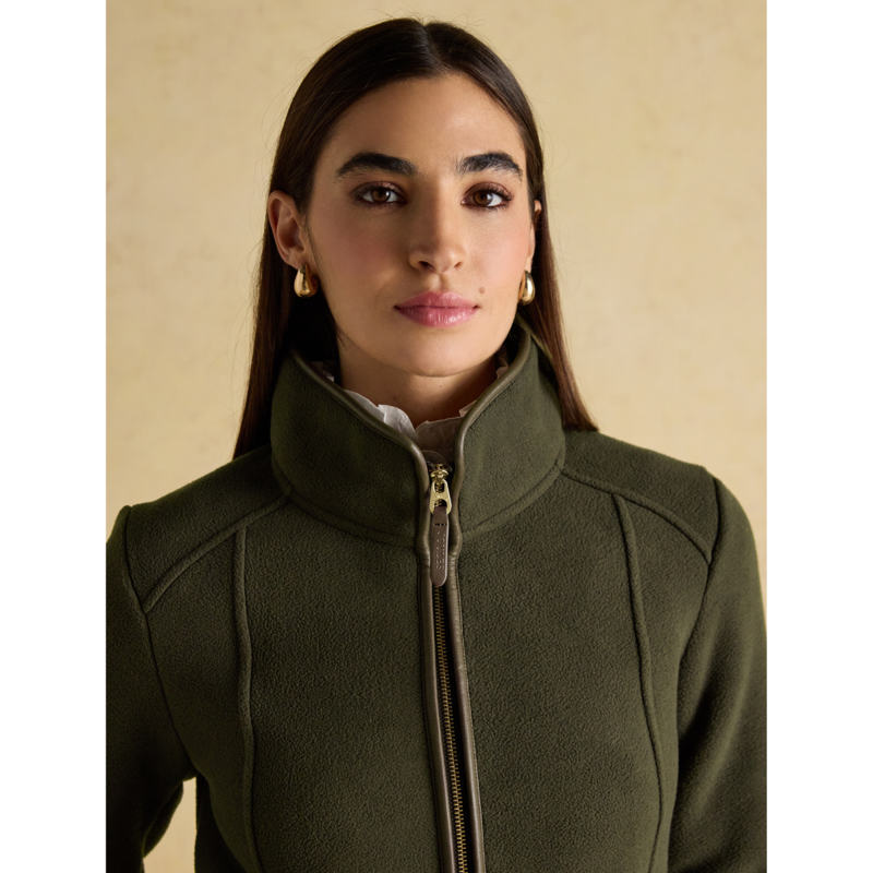 Joules Ladies Heritage Longline Zip Through Fleece Jacket - Green-8