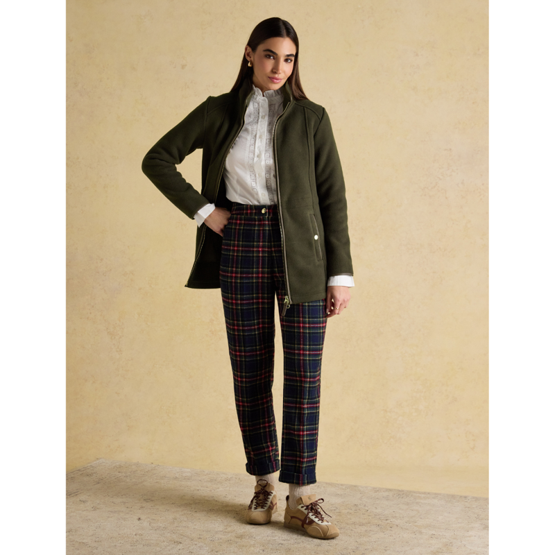 Joules Ladies Heritage Longline Zip Through Fleece Jacket - Green-4